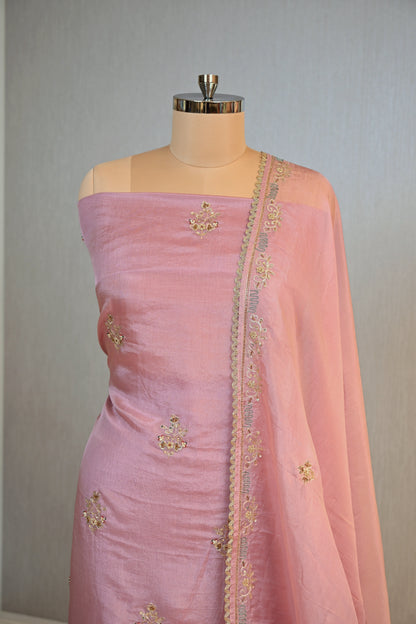 Hand-Embroidered Organza Unstitched Suit