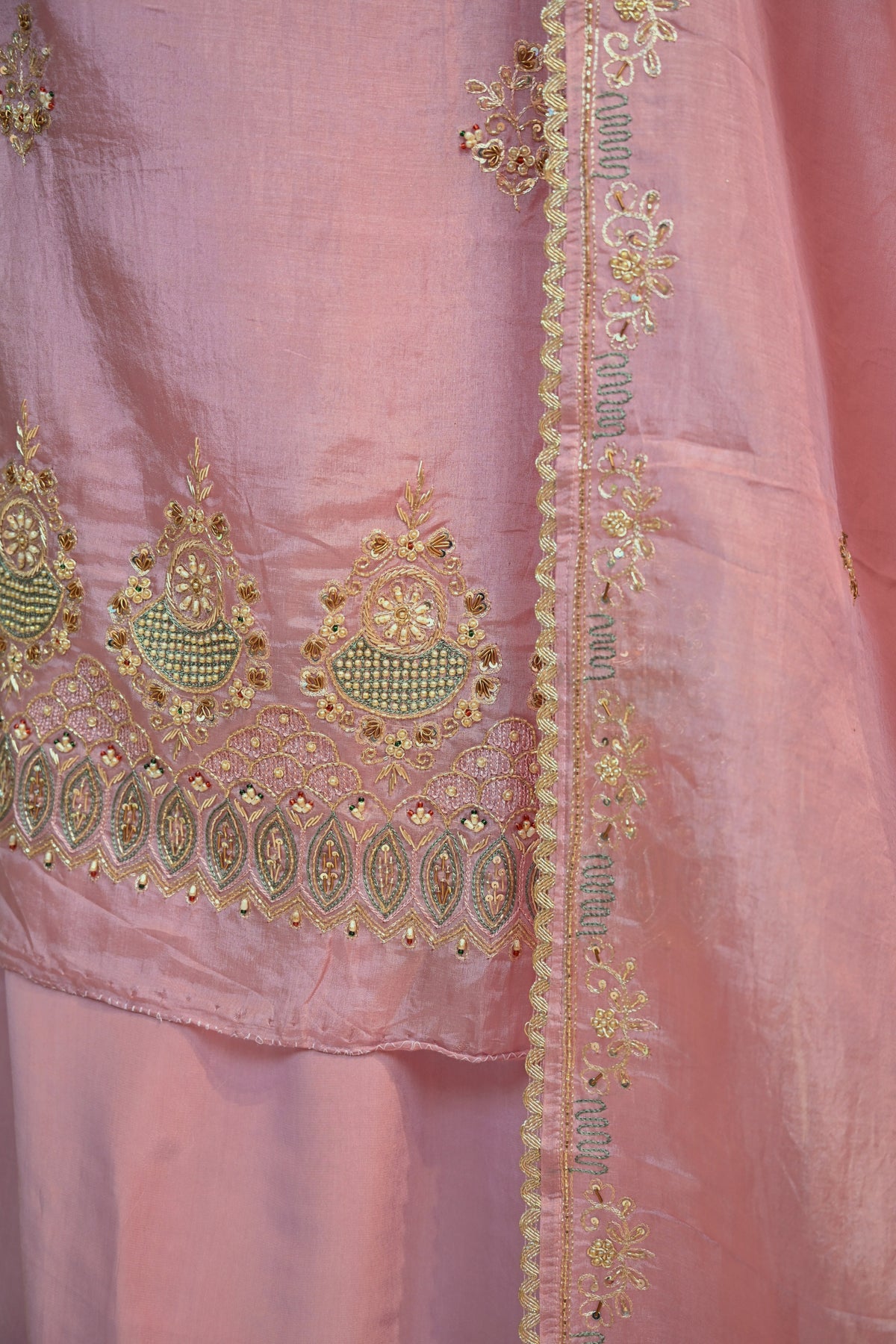Hand-Embroidered Organza Unstitched Suit