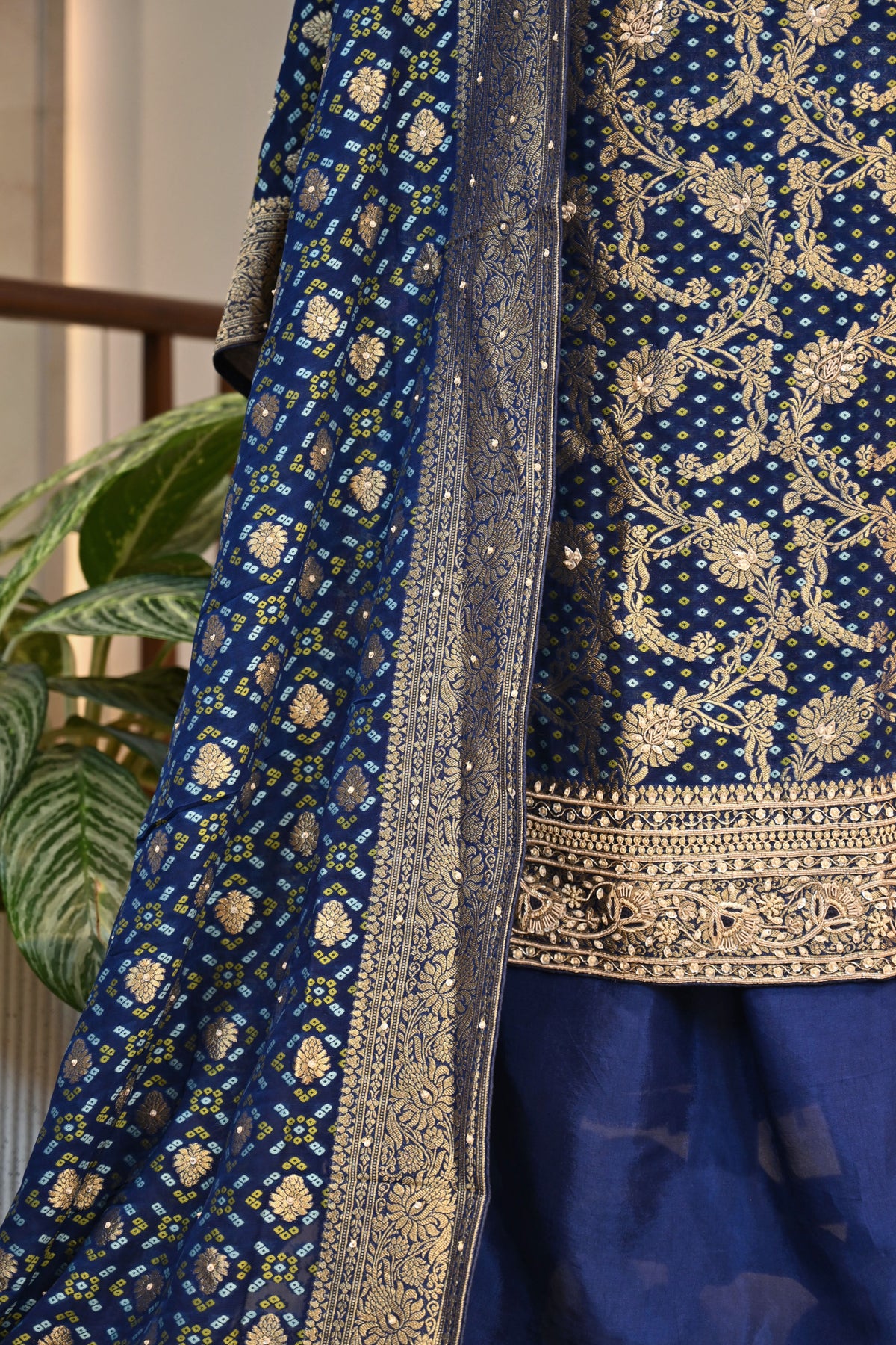 Georgette Banarsi Hand-Embroidered Unstitched Suit