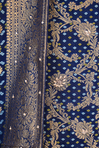 Georgette Banarsi Hand-Embroidered Unstitched Suit